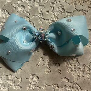 Elsa from Frozen Blue Hair Bow with Rhinestones